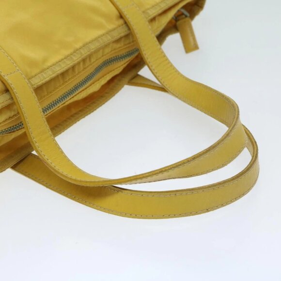 PRADA Tote Bag Nylon Yellow Auth 67978 - Picture 8 of 14